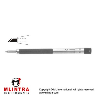 Diamond Step Knife Single 45° Cutting Edge Stainless Steel, 12 cm - 4 3/4" Width 1.0 mm